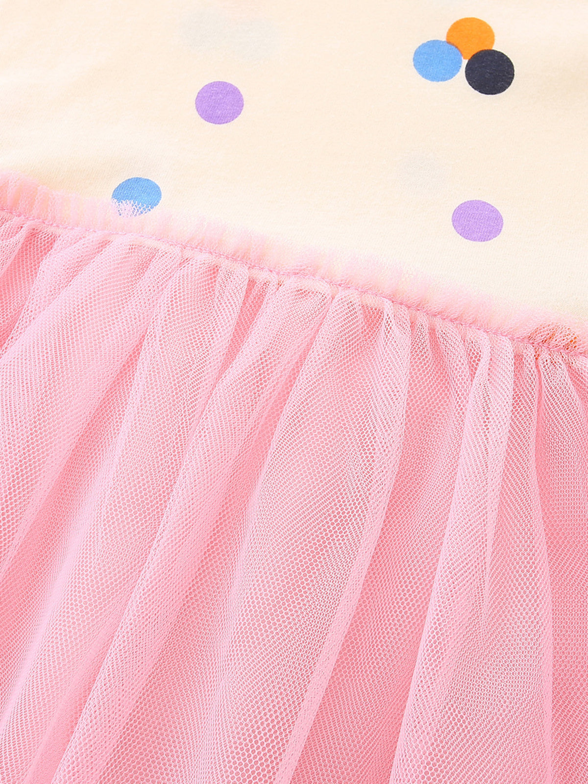 Polka Dot Pink Tulle Dress — pink tulle waist detail