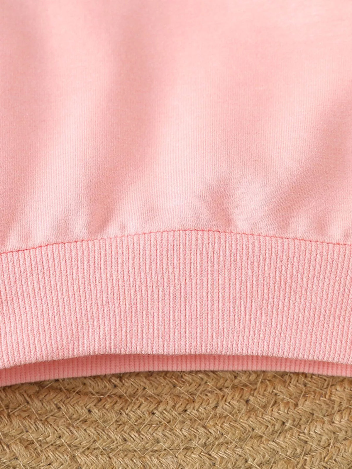 Pink ribbed top hem