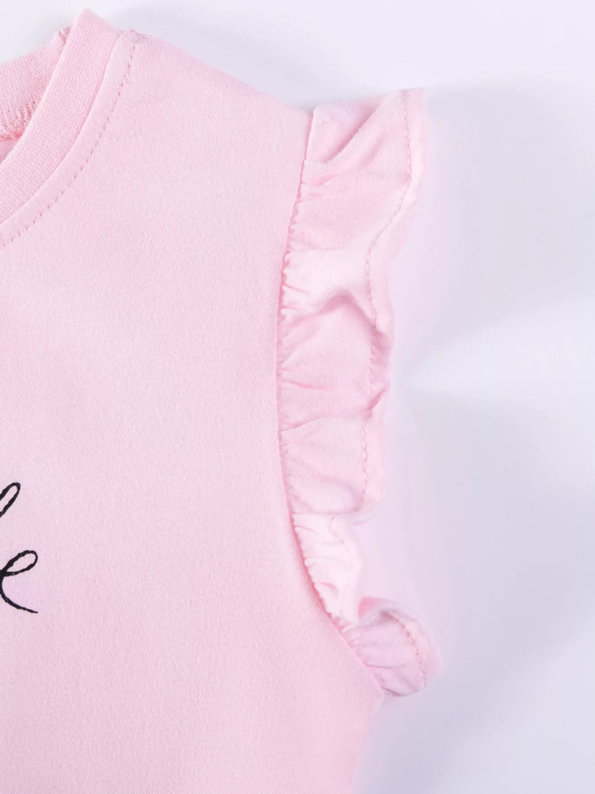 Pink sweet little bunny ruffle sleeve top — ruffle sleeve