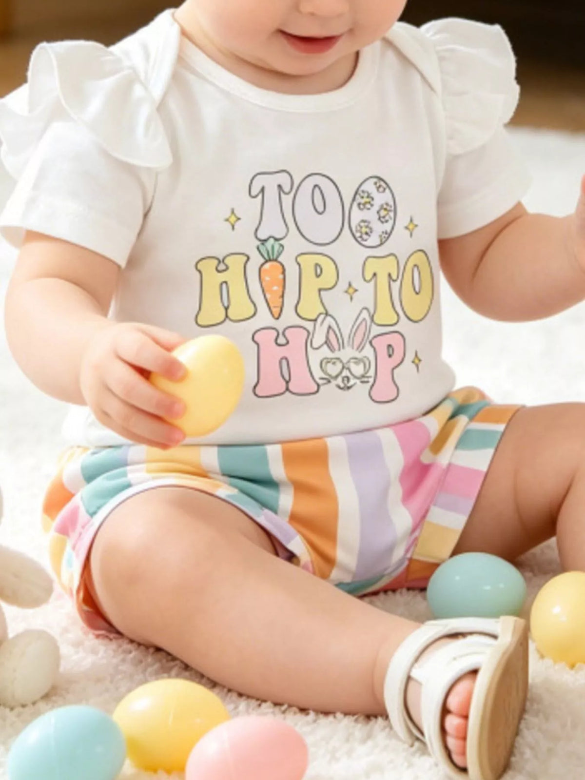 Outfit on a seated baby