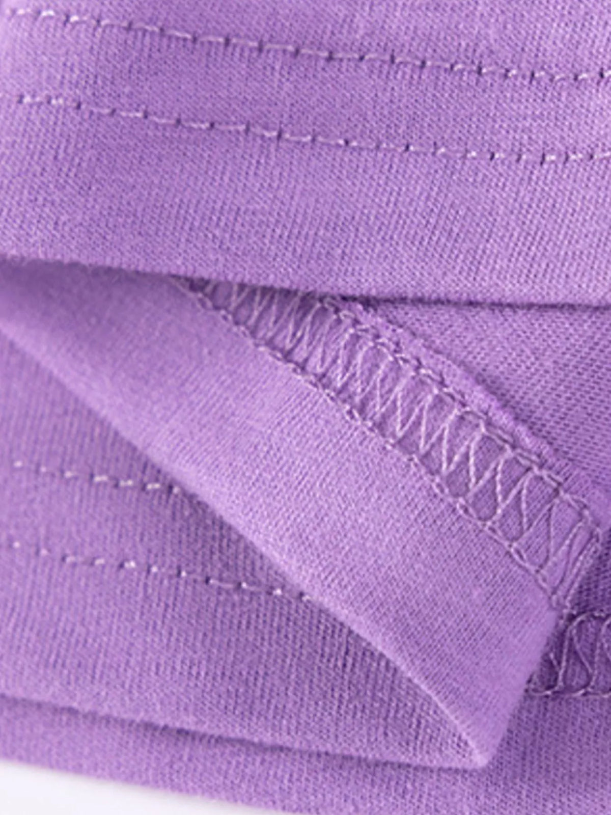Inside stitching at the lavender hem