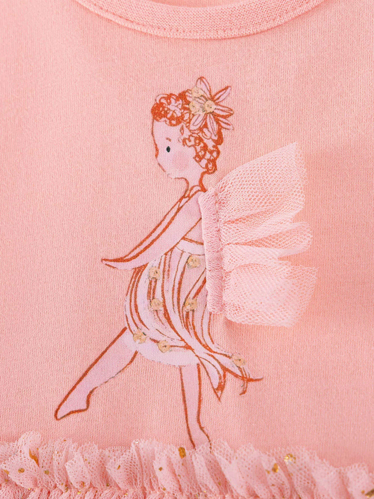 Fairy embroidery with raised tulle wings