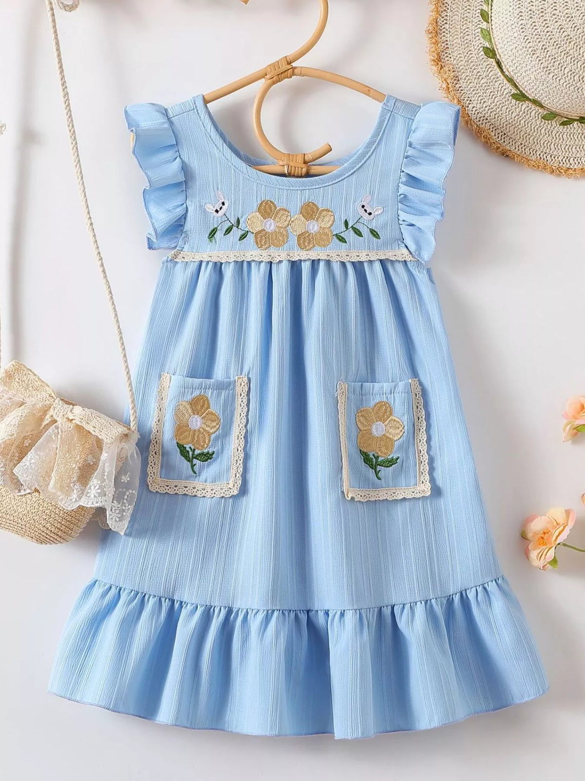 Dress displayed on a hanger