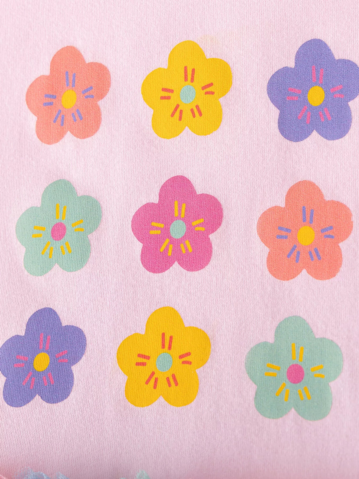 Flower Graphic Rainbow Tulle Dress — colorful flower graphics