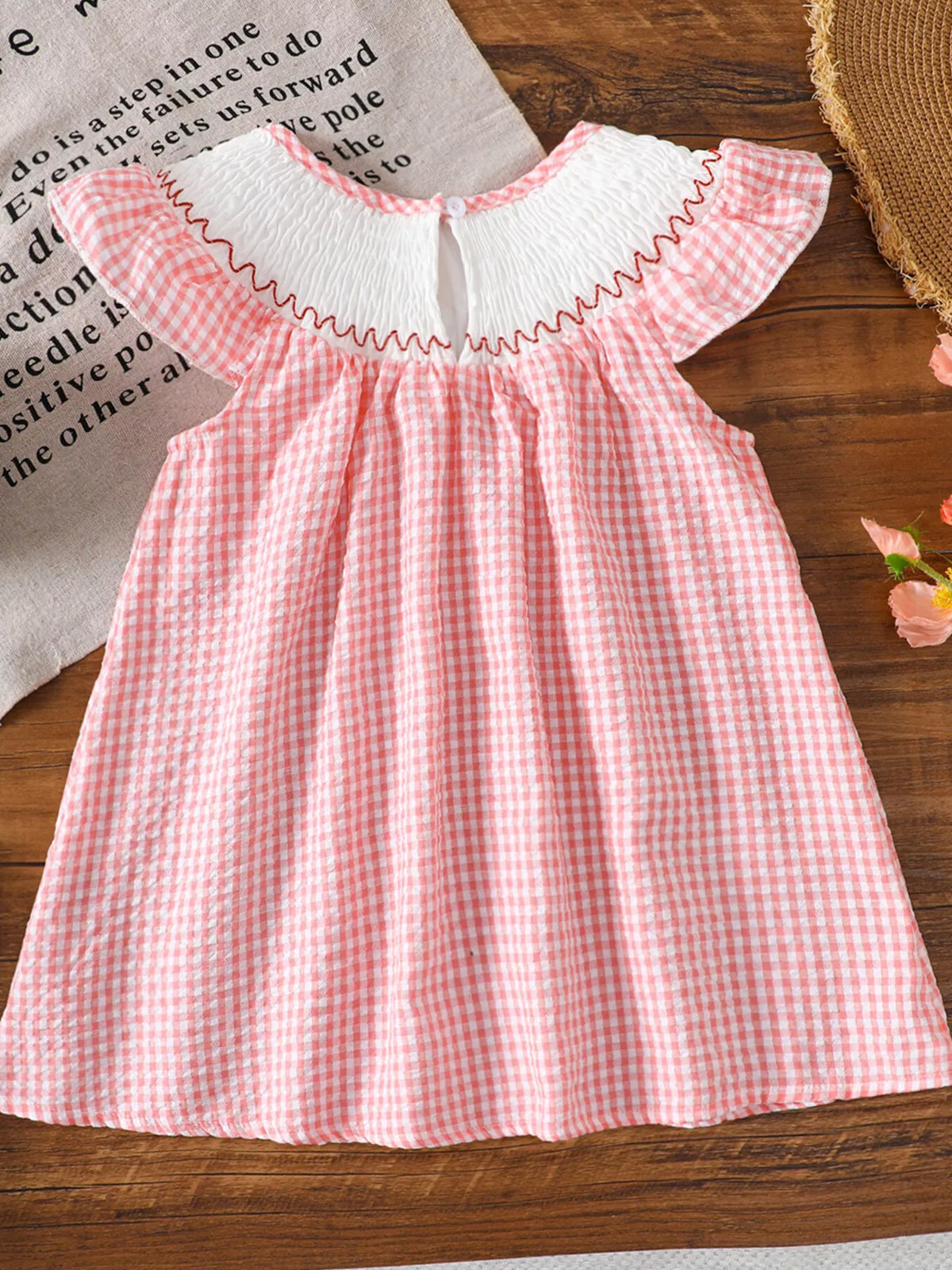 Back of the pink gingham dress
