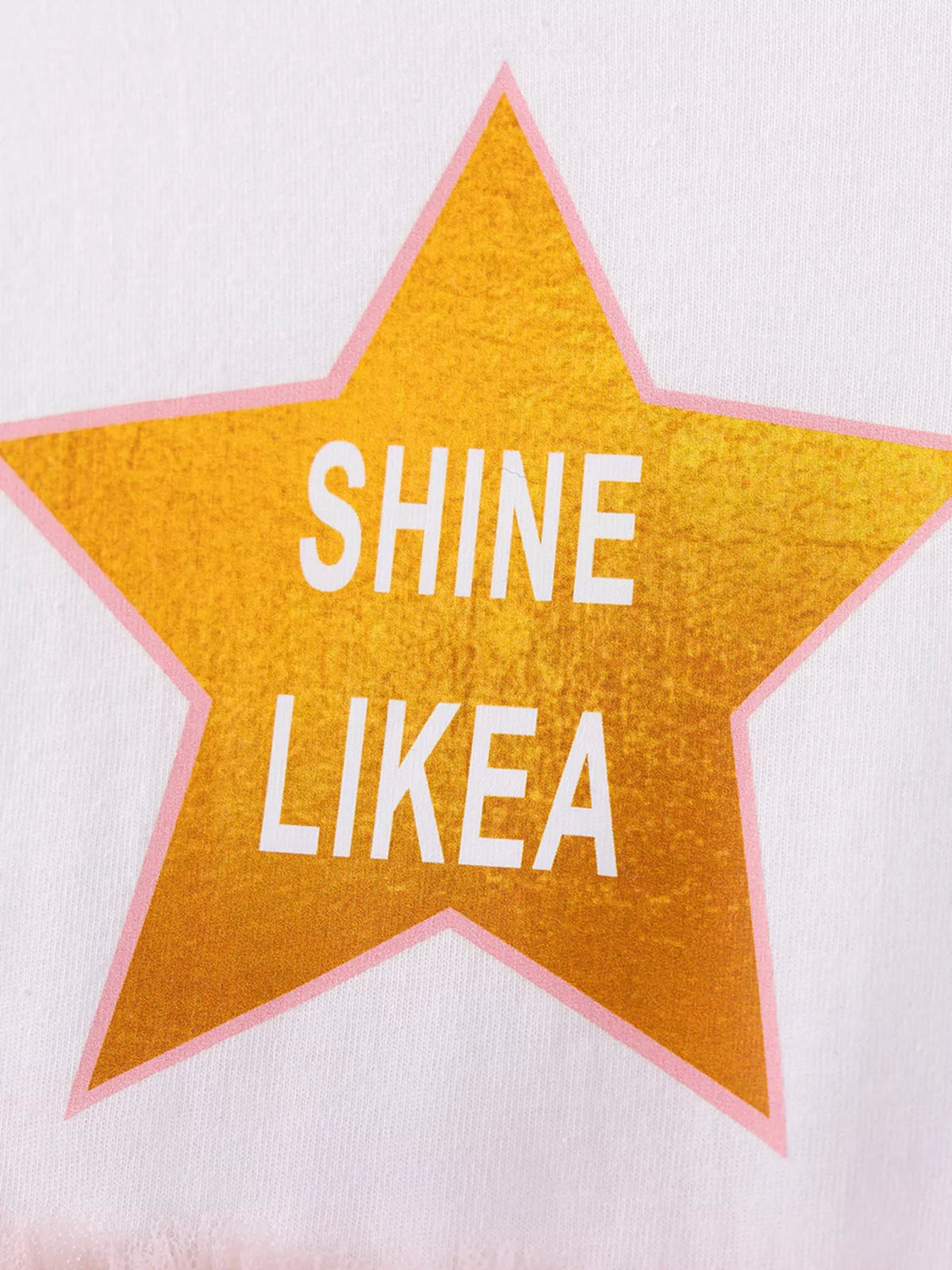 Gold star graphic with Shine Like A lettering