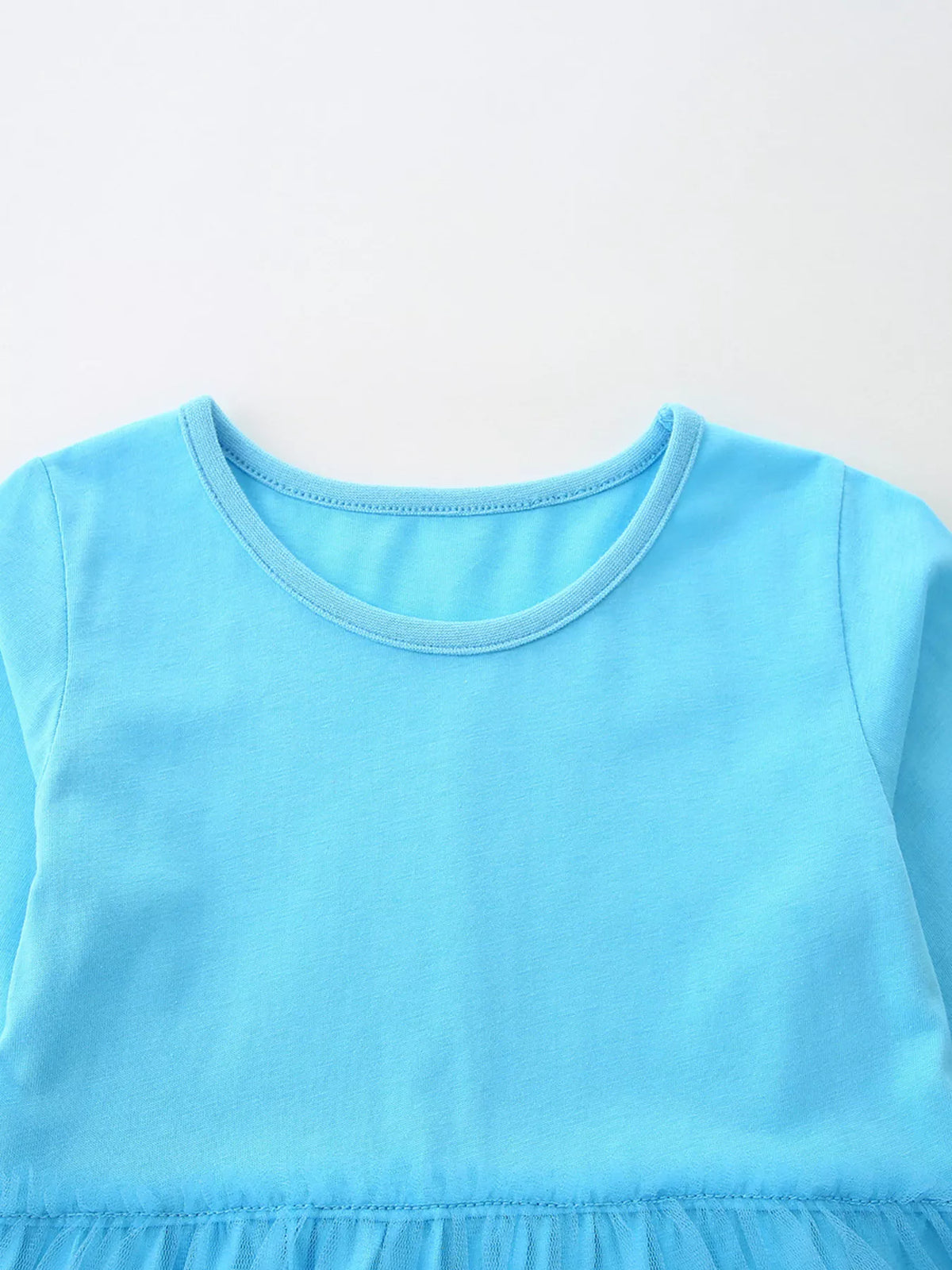 Blue Snowman Christmas Long Sleeve Dress — round neckline