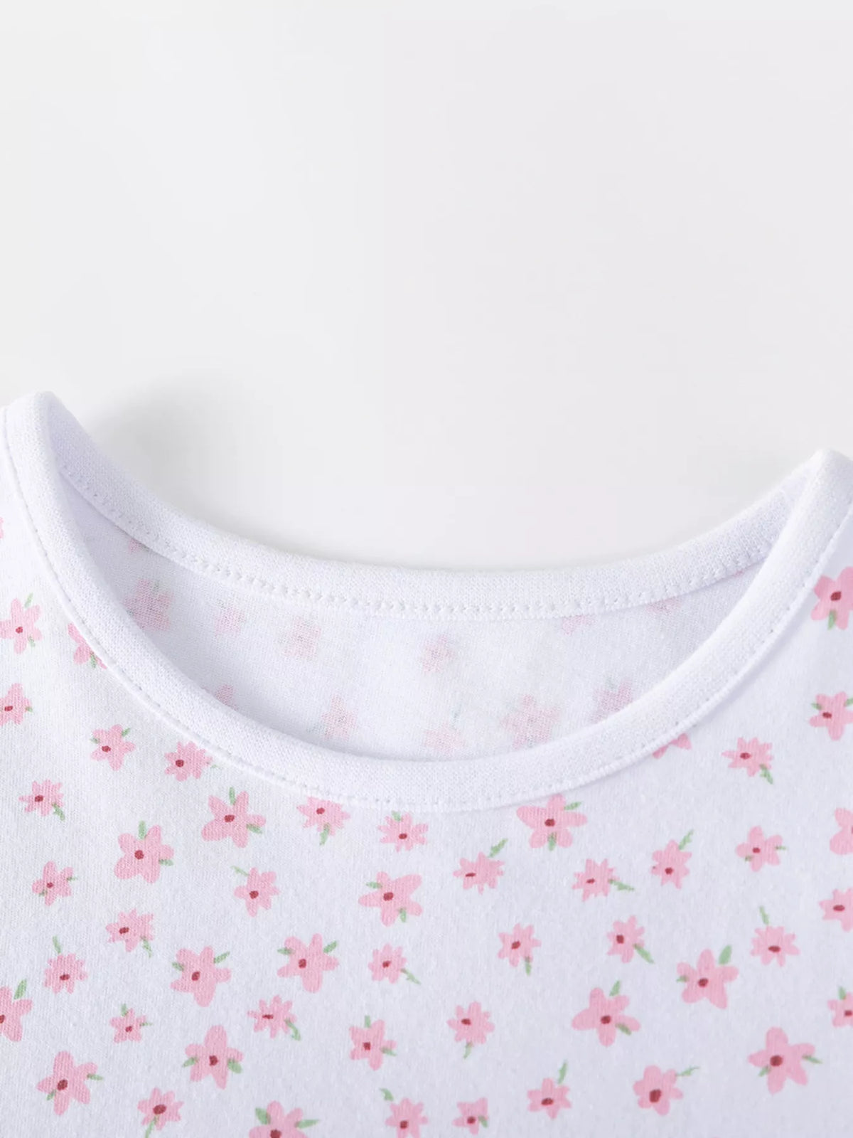 Ditsy Floral Pink Tulle Dress — floral round neckline