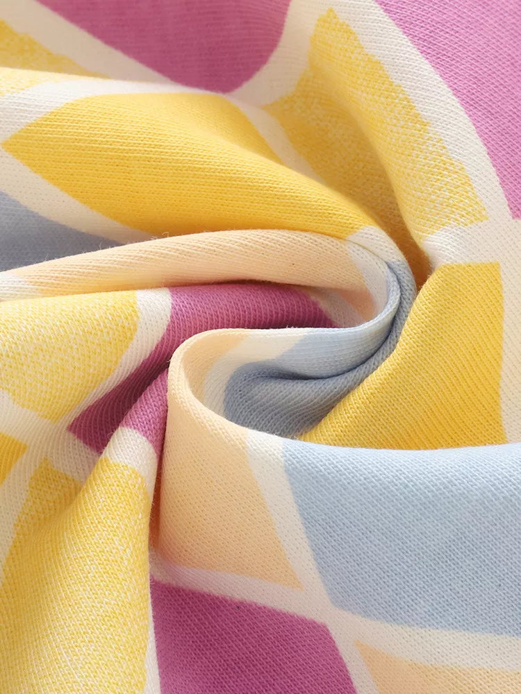 Pastel diamond-print shorts fabric