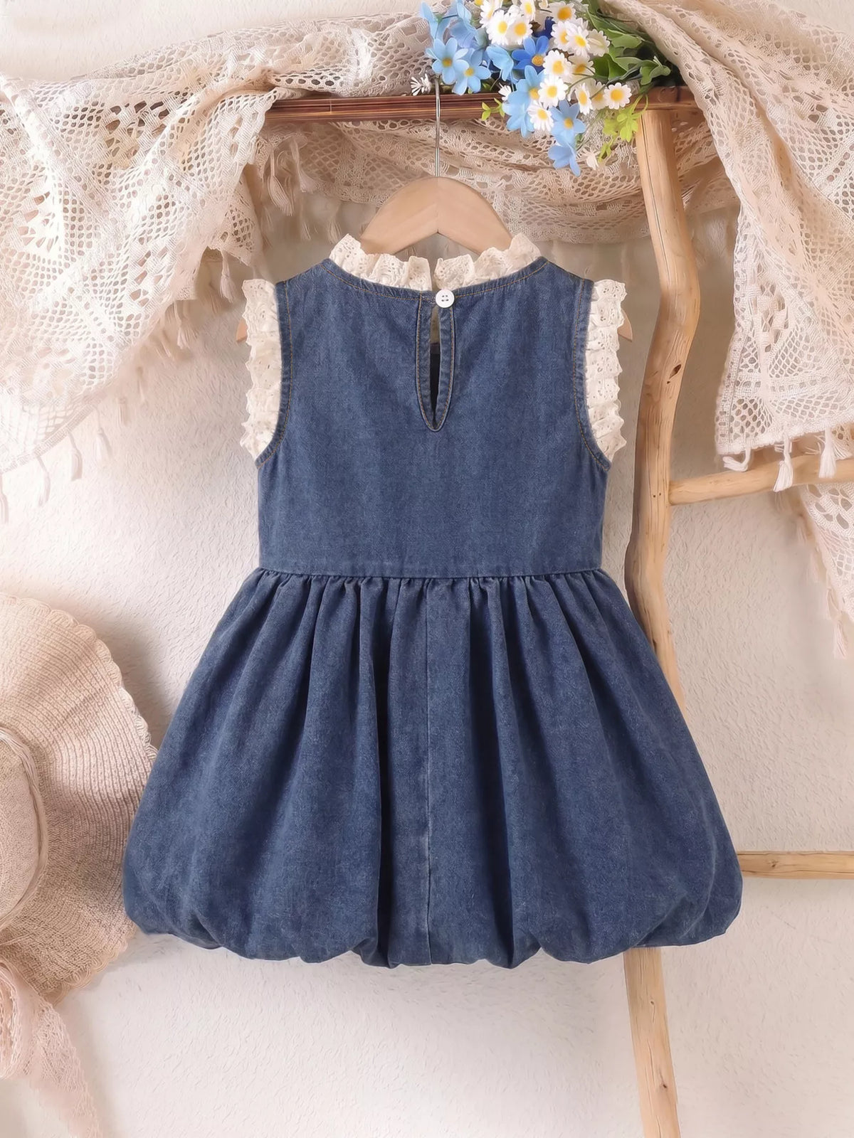 Back of the denim dress