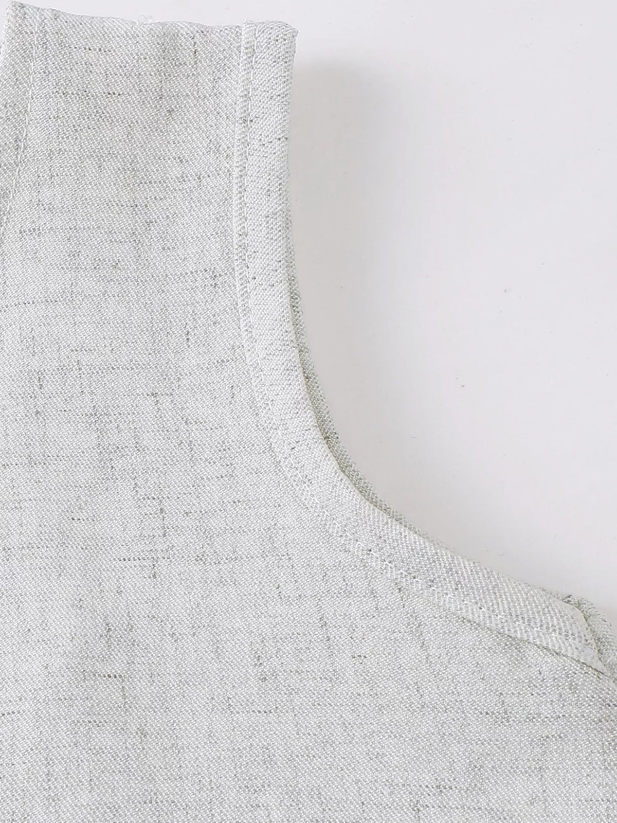 Gray button front vest and pleated shorts set — vest armhole