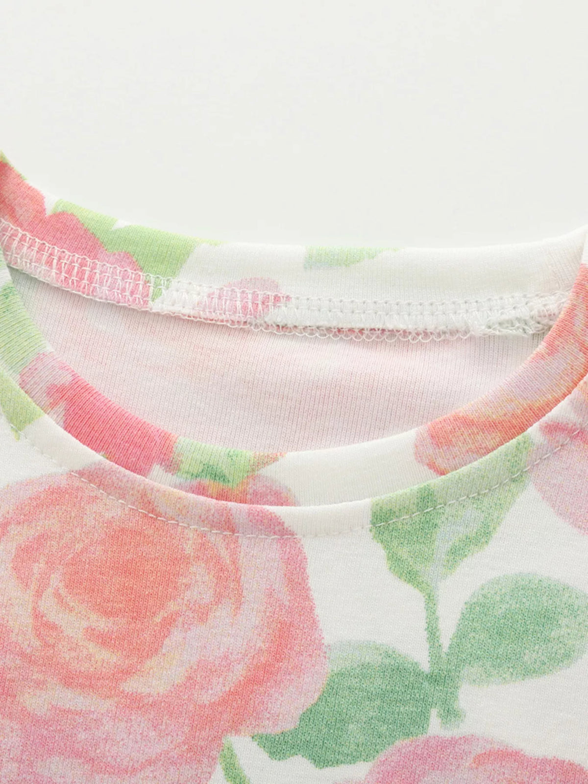Rose Print Sage Tulle Dress — rose-print neckline