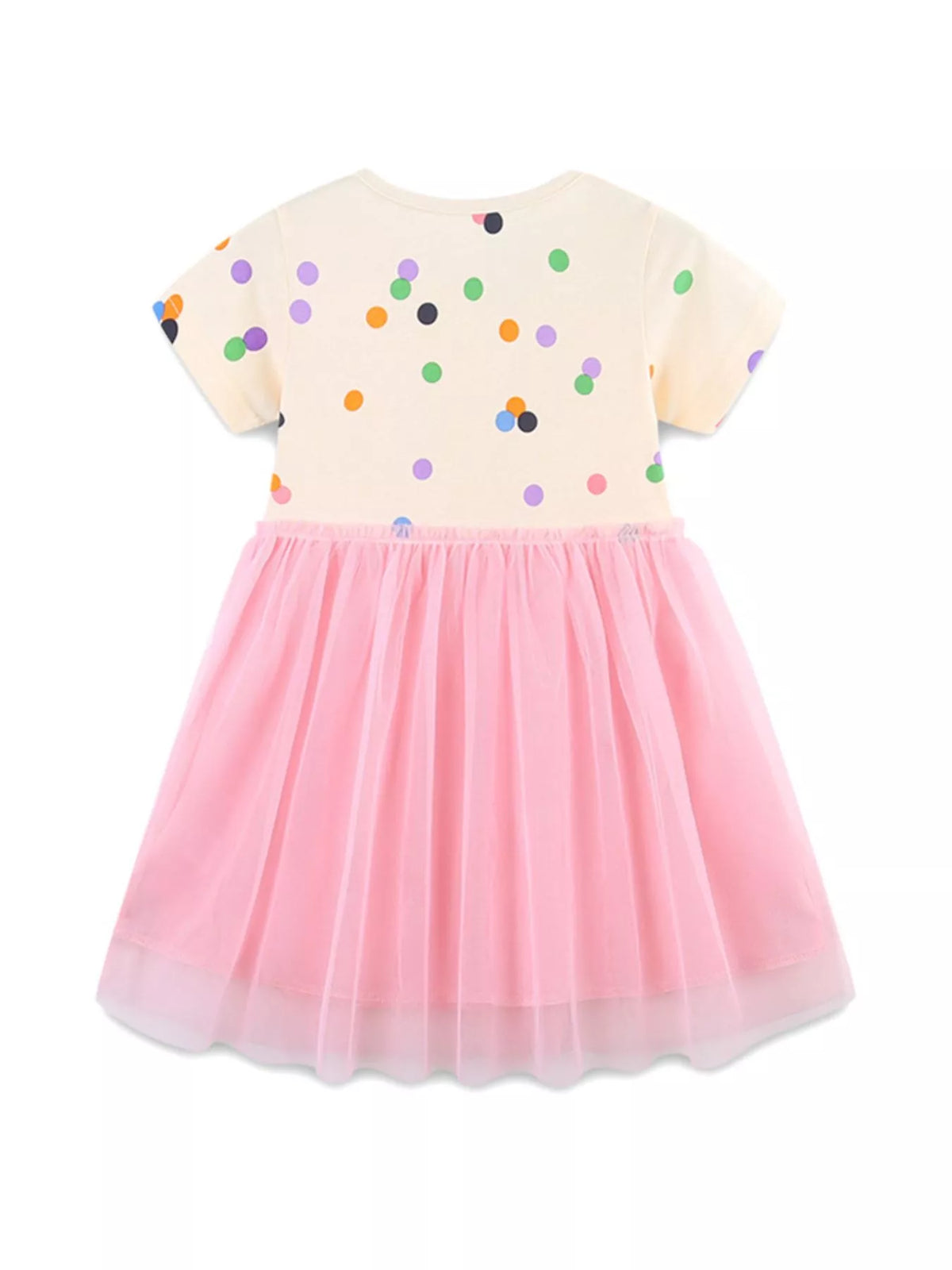 Polka Dot Pink Tulle Dress — back view