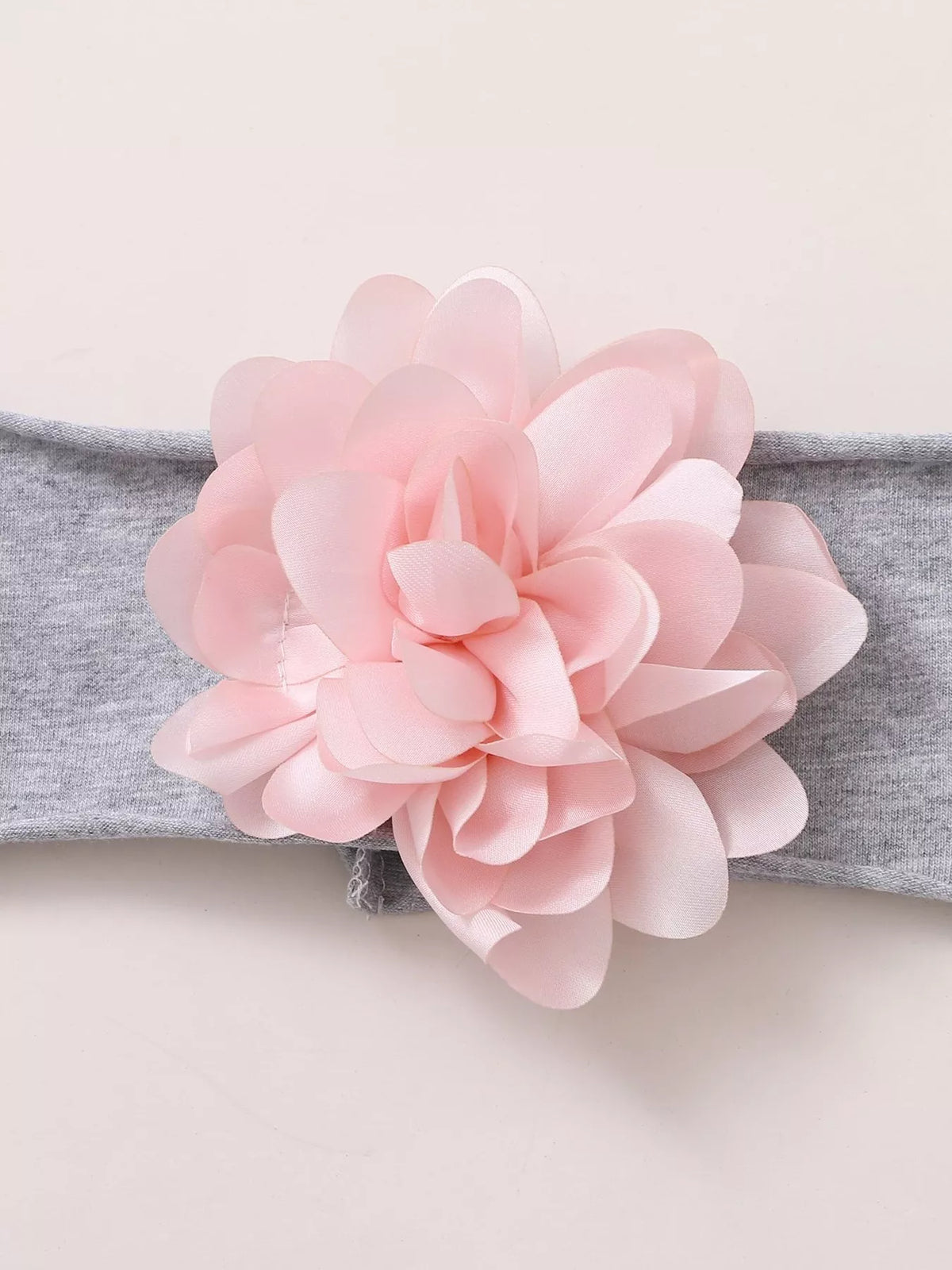 Baby Letter Bodysuit and Floral Pants Four-Piece Set — pink flower headband