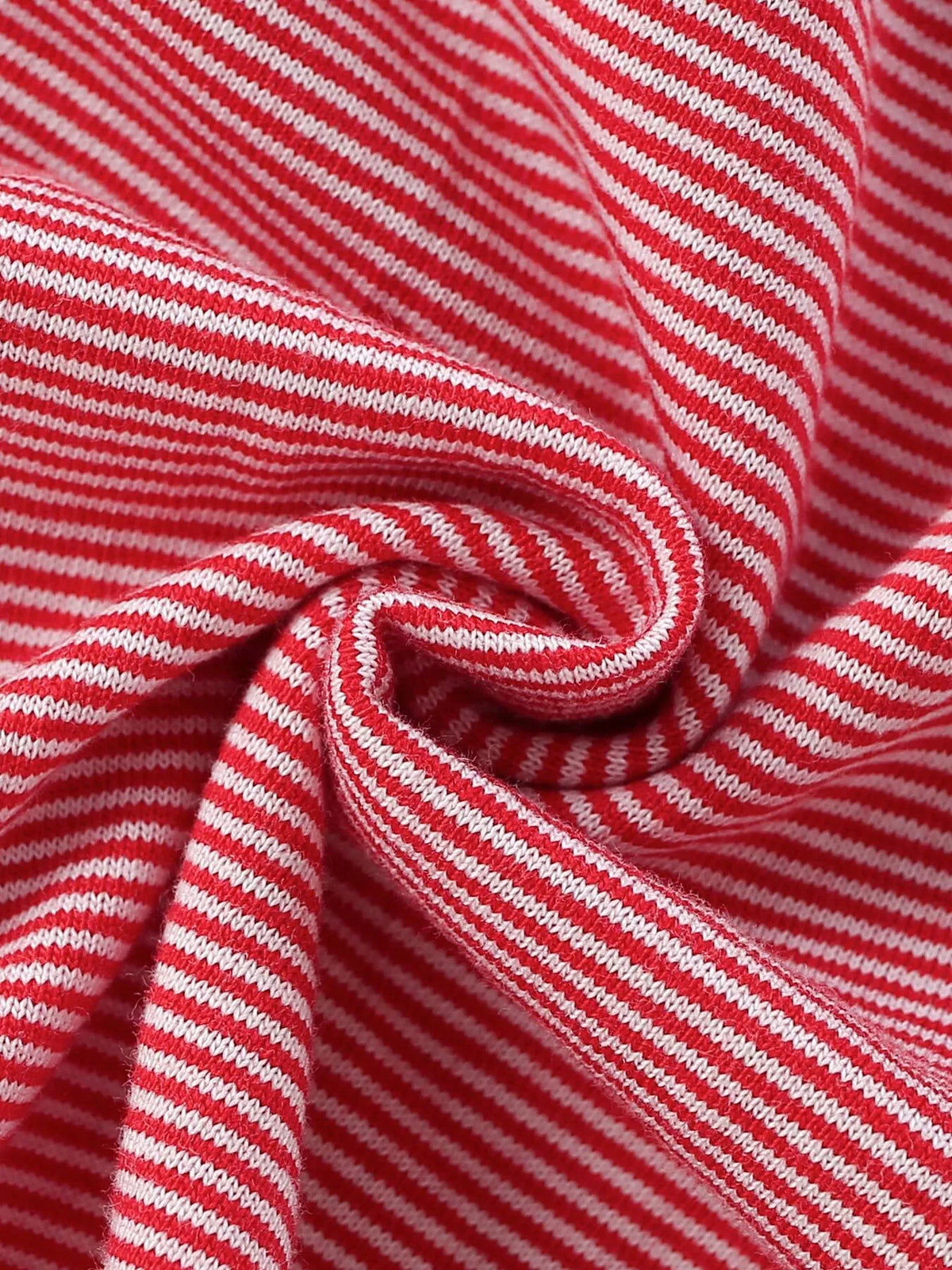Red-and-white fine-striped fabric close-up