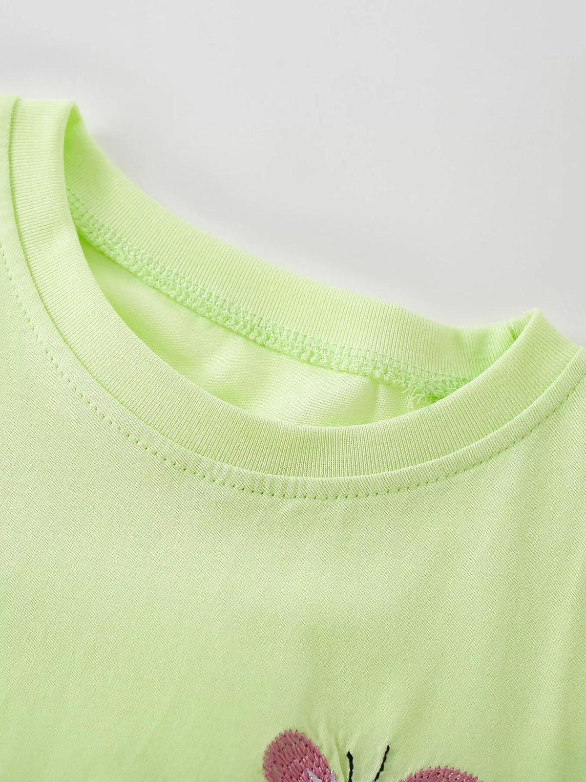 Lime green round neckline