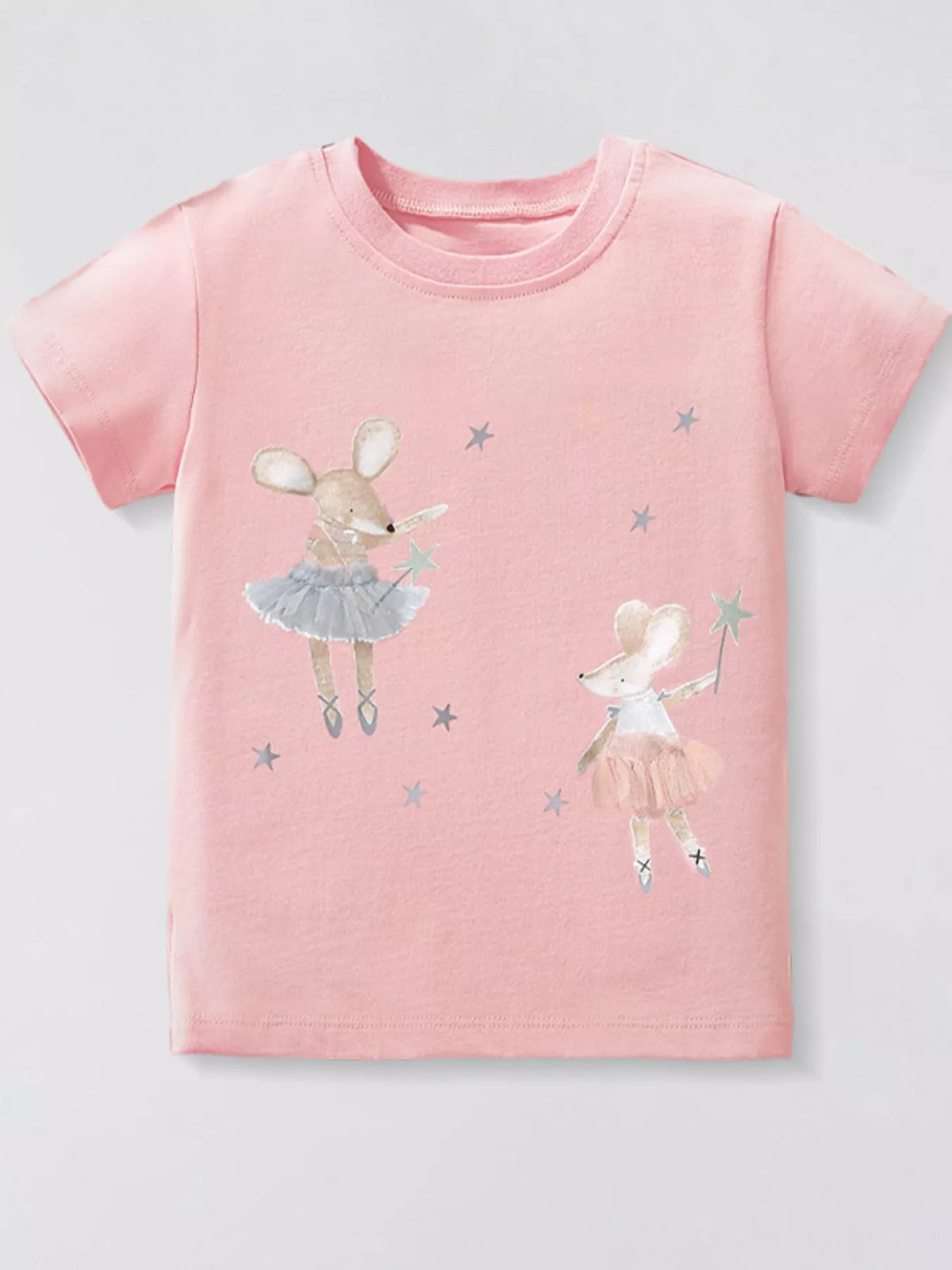 Peach ballerina mouse graphic shirt — front