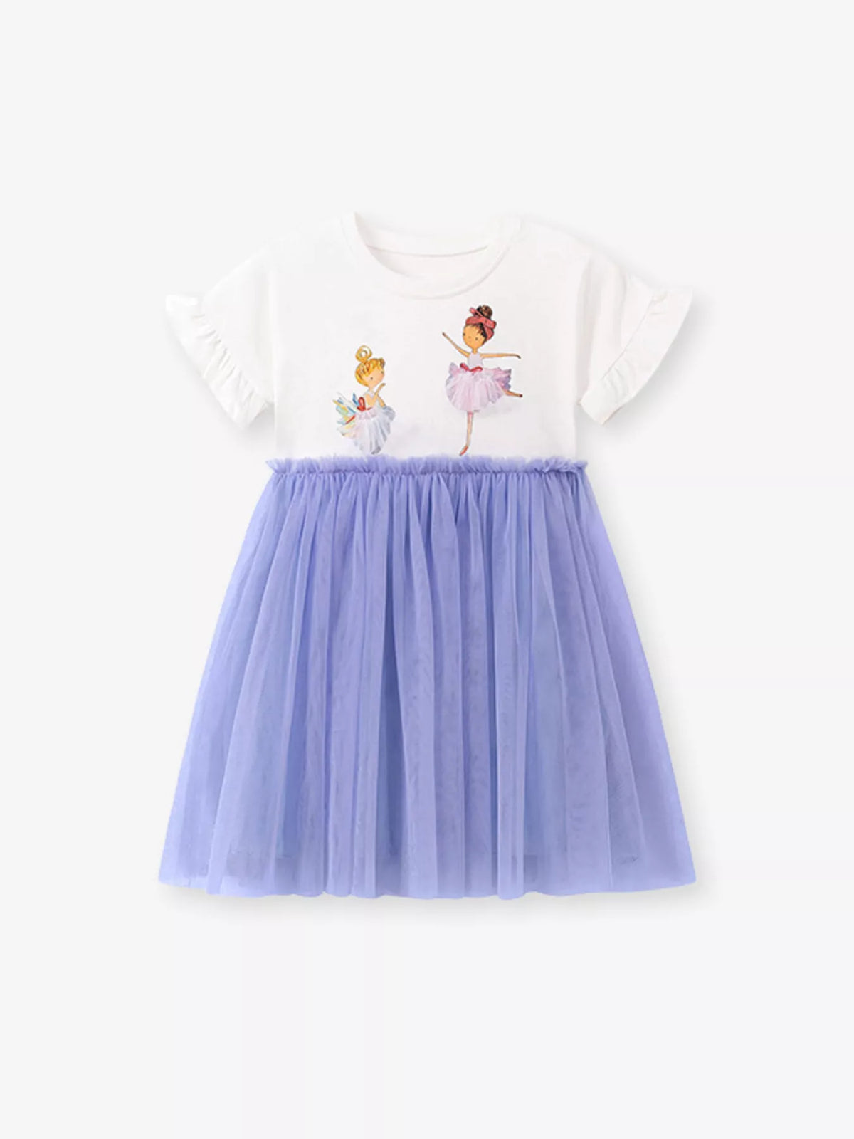 Blue tulle ballerina dress laid flat