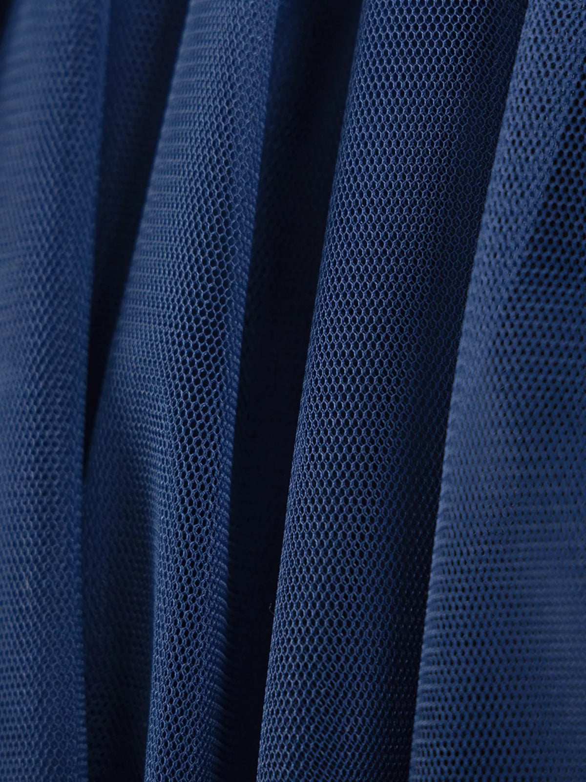 Gathered navy tulle skirt