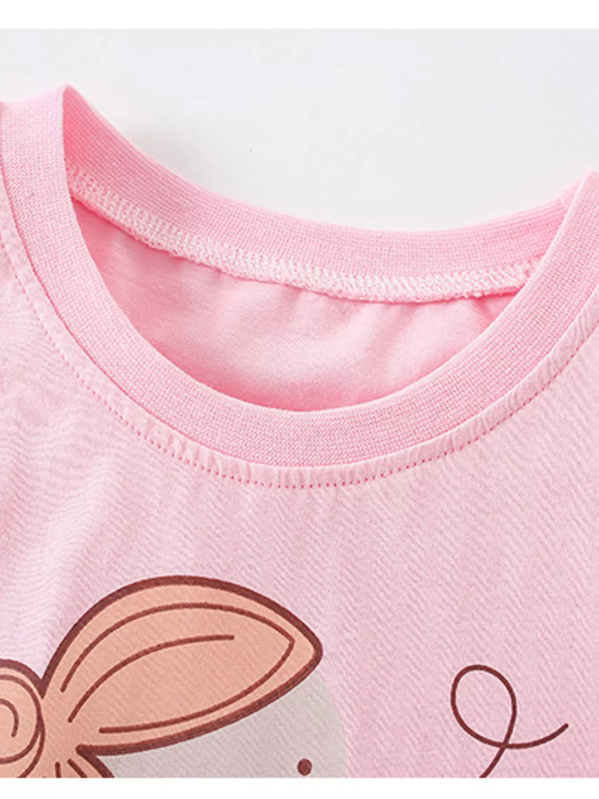 Pink single ballerina graphic shirt — round neckline