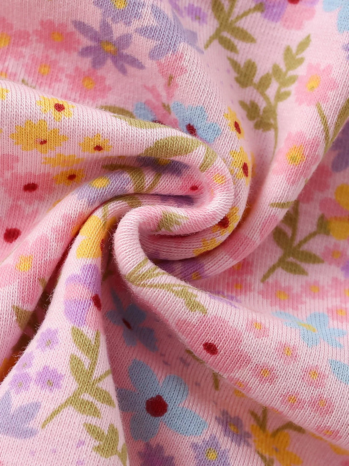 Pink floral short sleeve dress — floral fabric