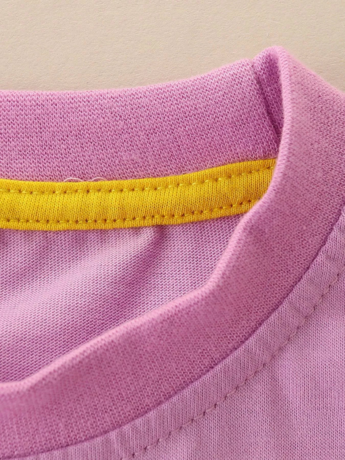 Sushi Print Cotton-Blend T-Shirt — round neckline with yellow inner trim