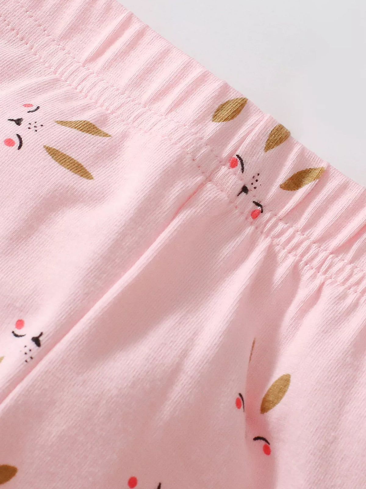 Bunny Peplum Top and Leggings Set — printed leggings waistband
