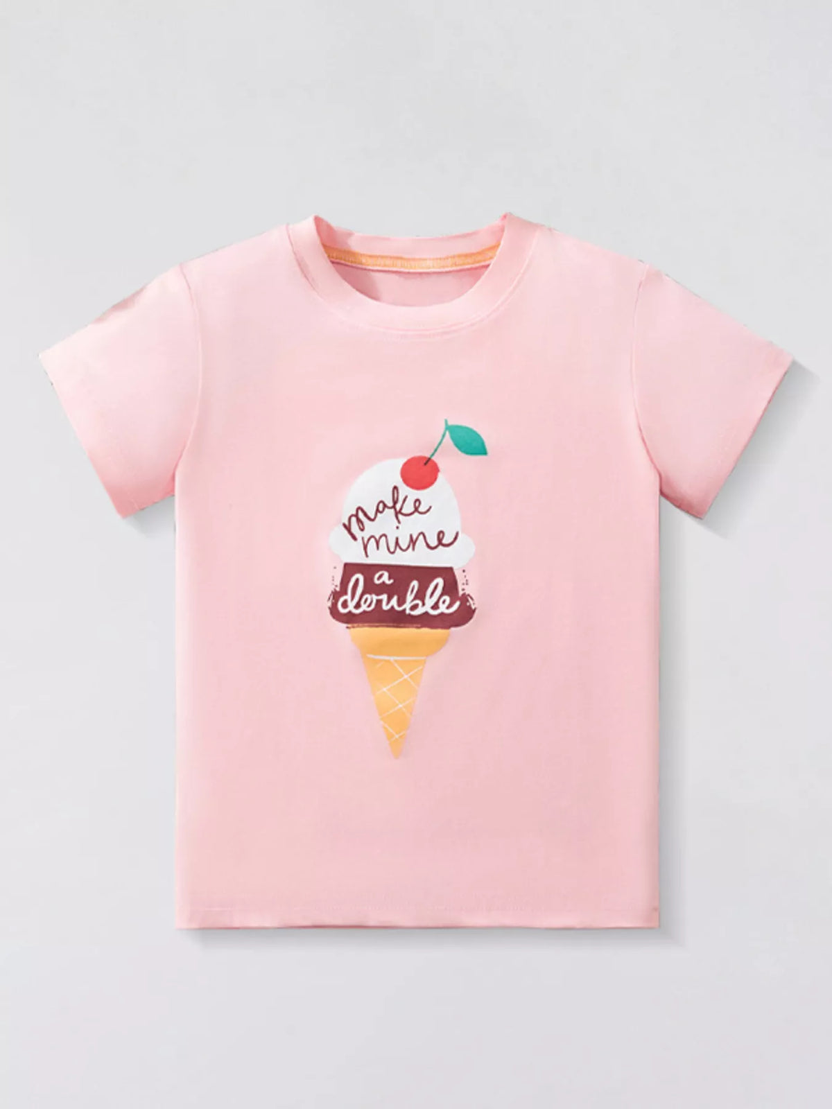 Pink ice cream graphic shirt — front