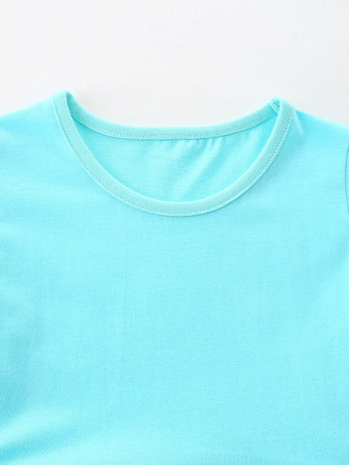 Aqua Bunny Embroidered Tulle Dress — round neckline