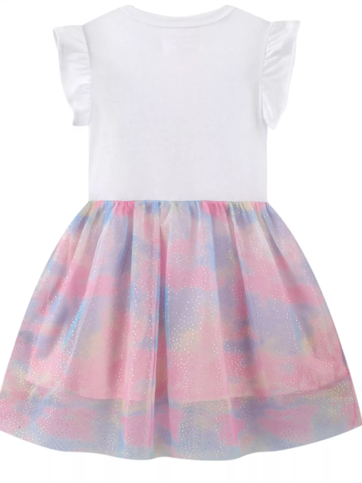 Sequin Butterfly Pastel Tutu Dress — back view