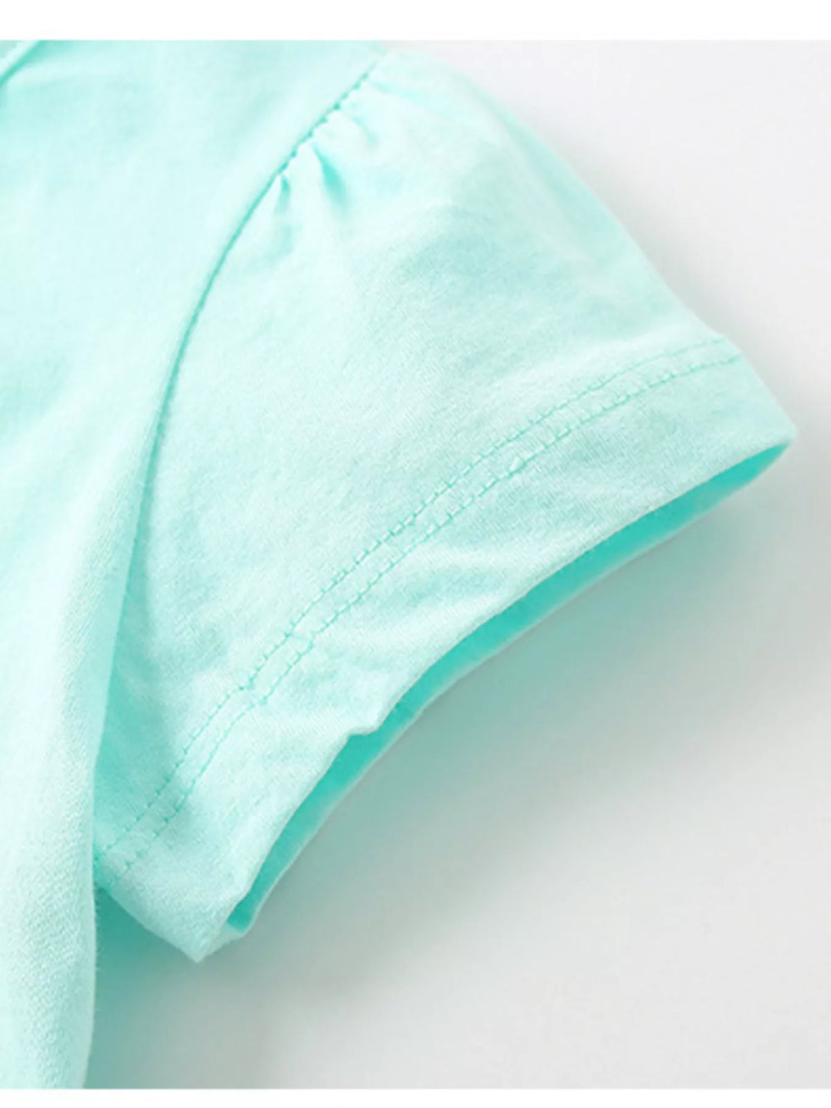 Mint bunny carrot graphic ruffle hem shirt — short sleeve