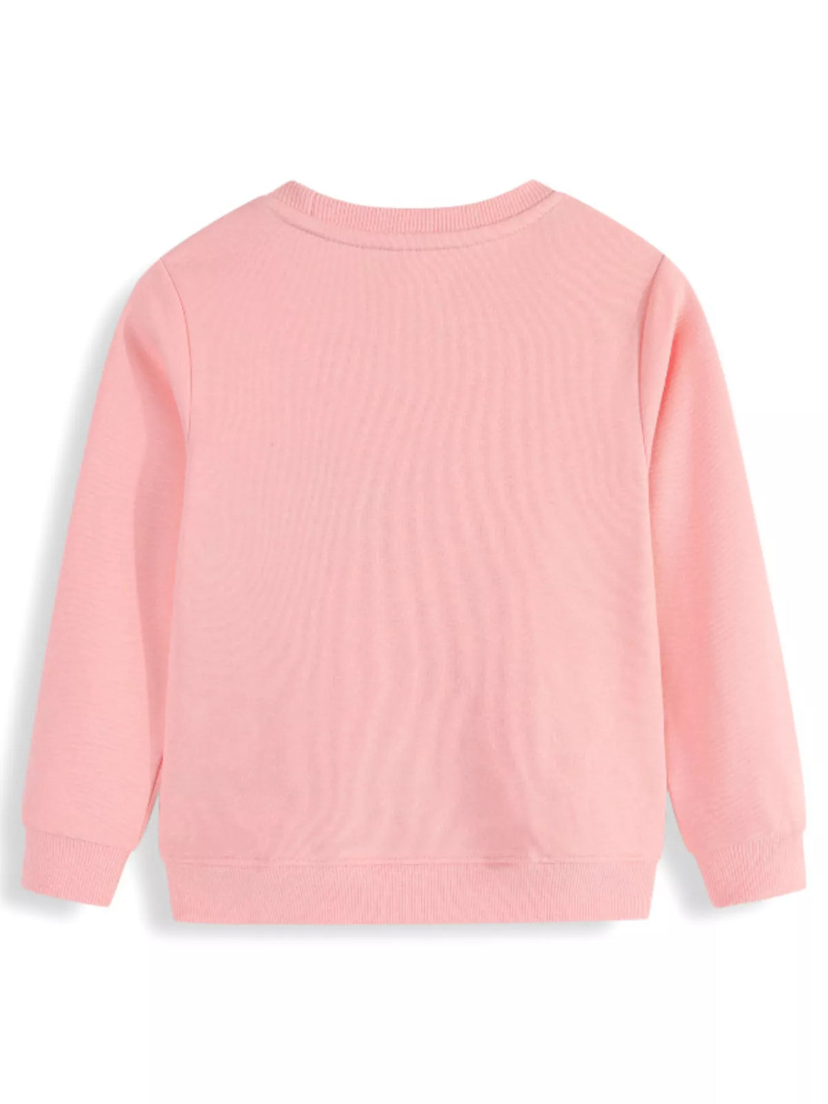 Pink dinosaur applique long sleeve top with blue spikes — plain back
