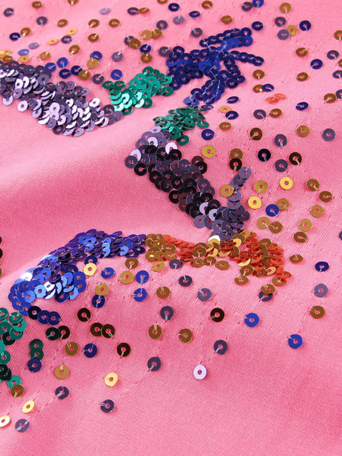 Pink sequin star shirt — multicolor sequin star