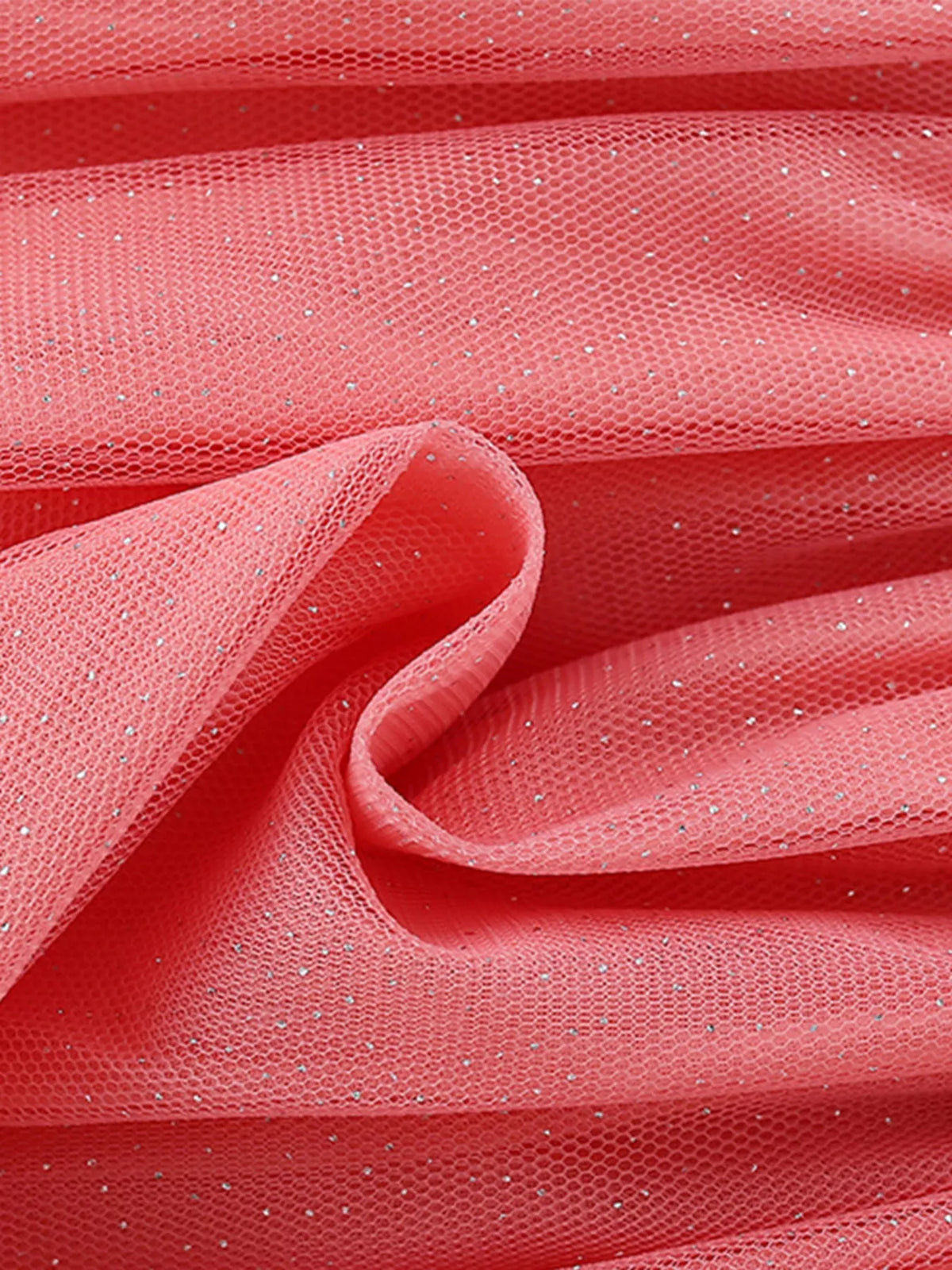 Ballet Bunny Graphic Tulle Dress — coral tulle fabric