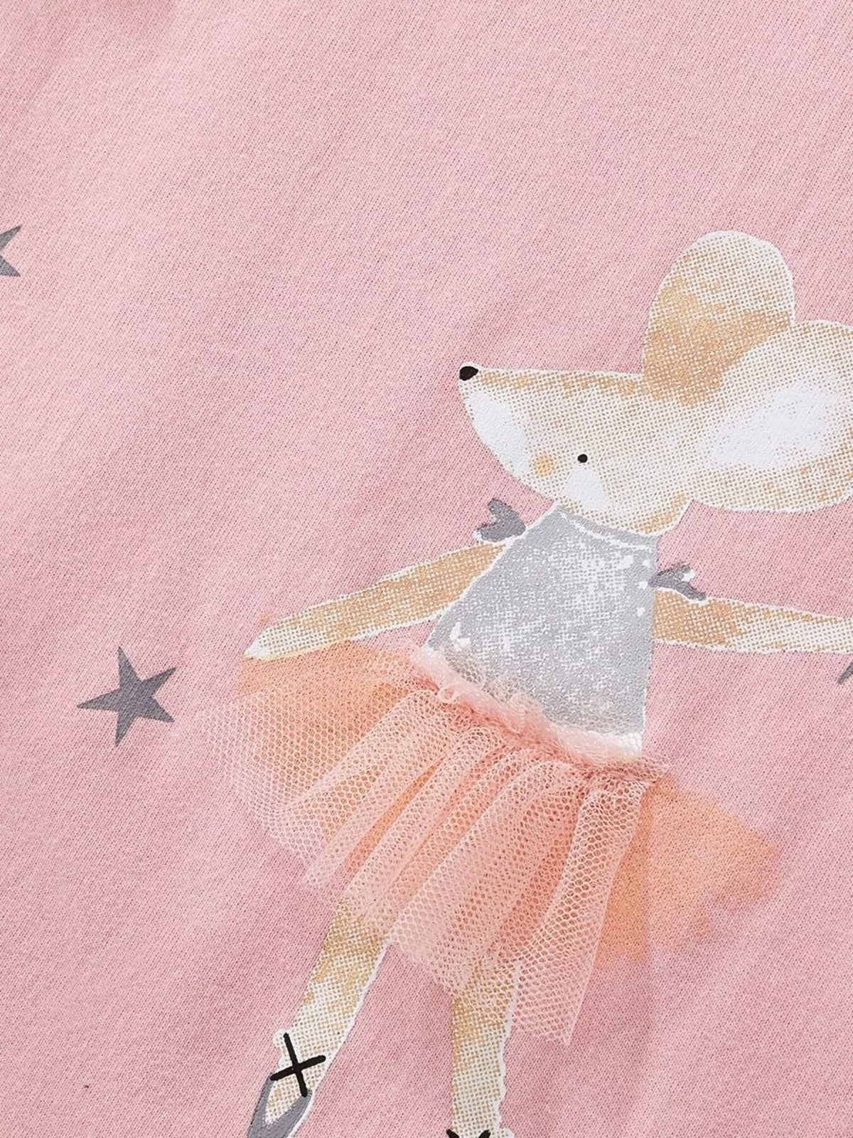 Peach ballerina mouse graphic shirt — mouse with mesh skirt