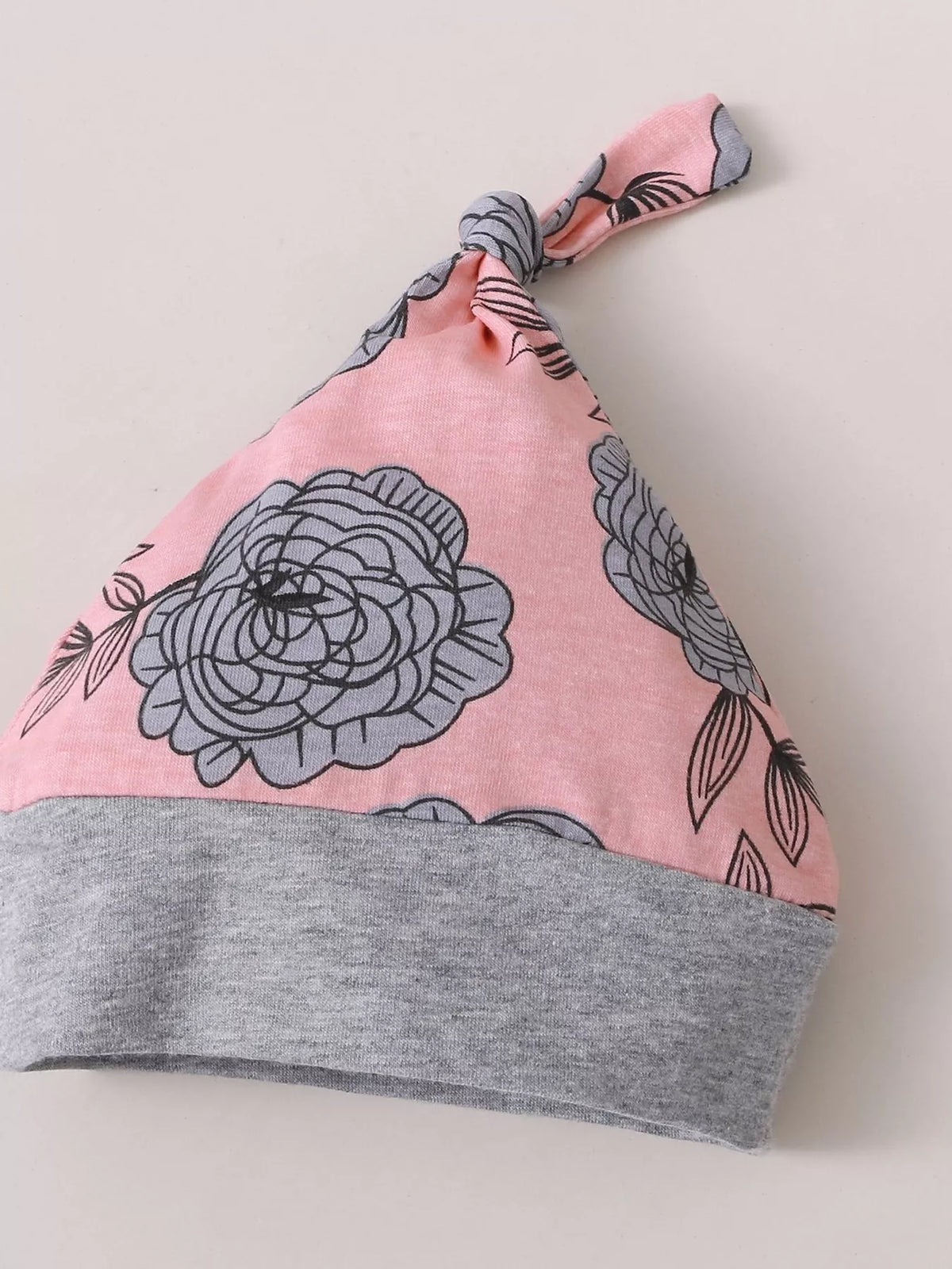 Baby Letter Bodysuit and Floral Pants Four-Piece Set — floral knotted hat