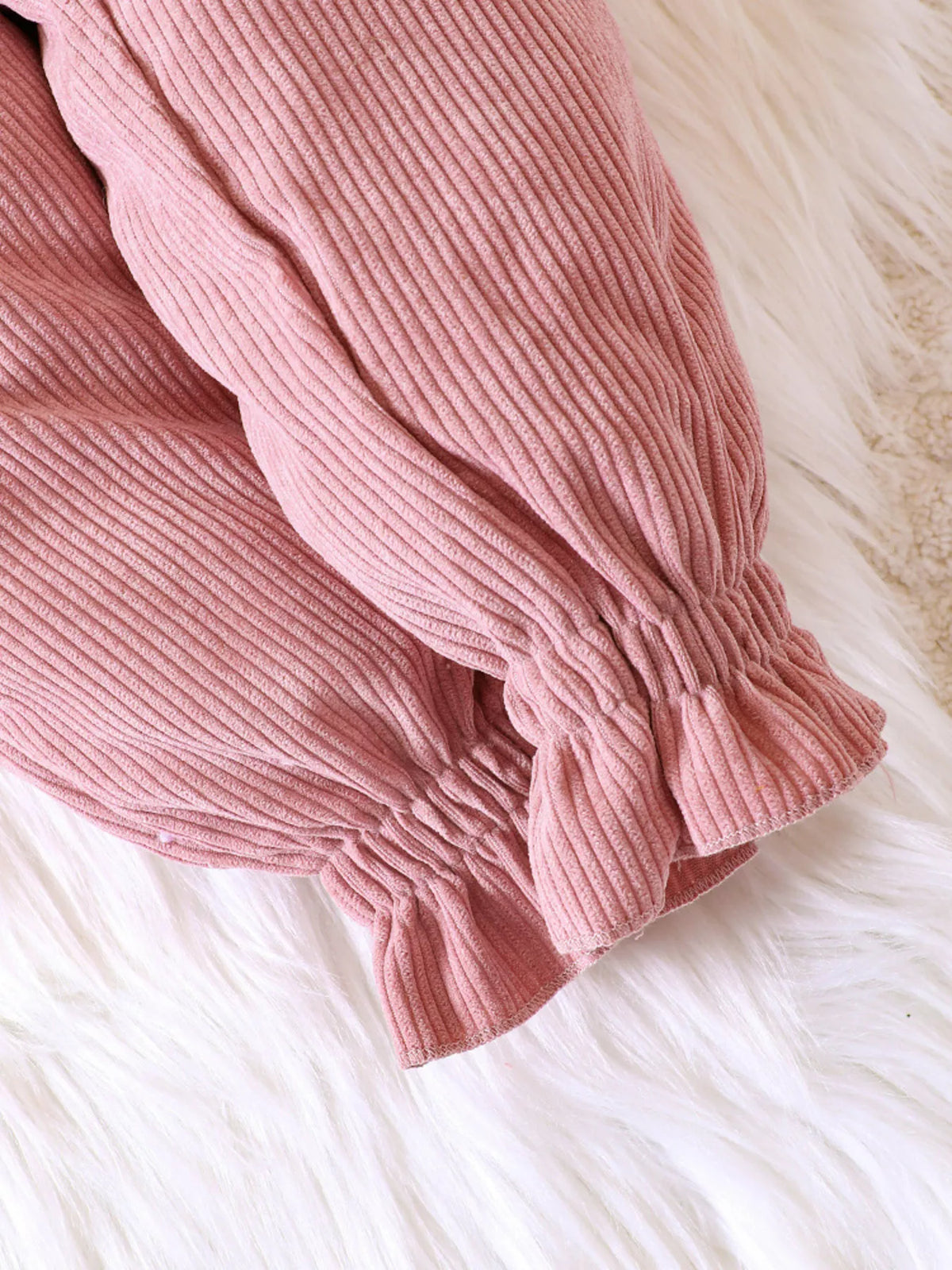 Pink gathered ruffle cuff