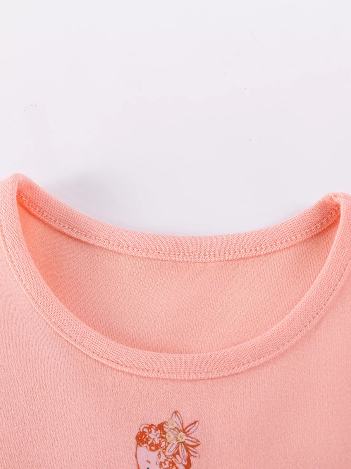 Peach round neckline