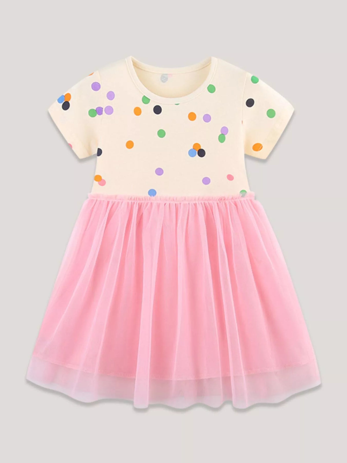 Polka Dot Pink Tulle Dress — front view