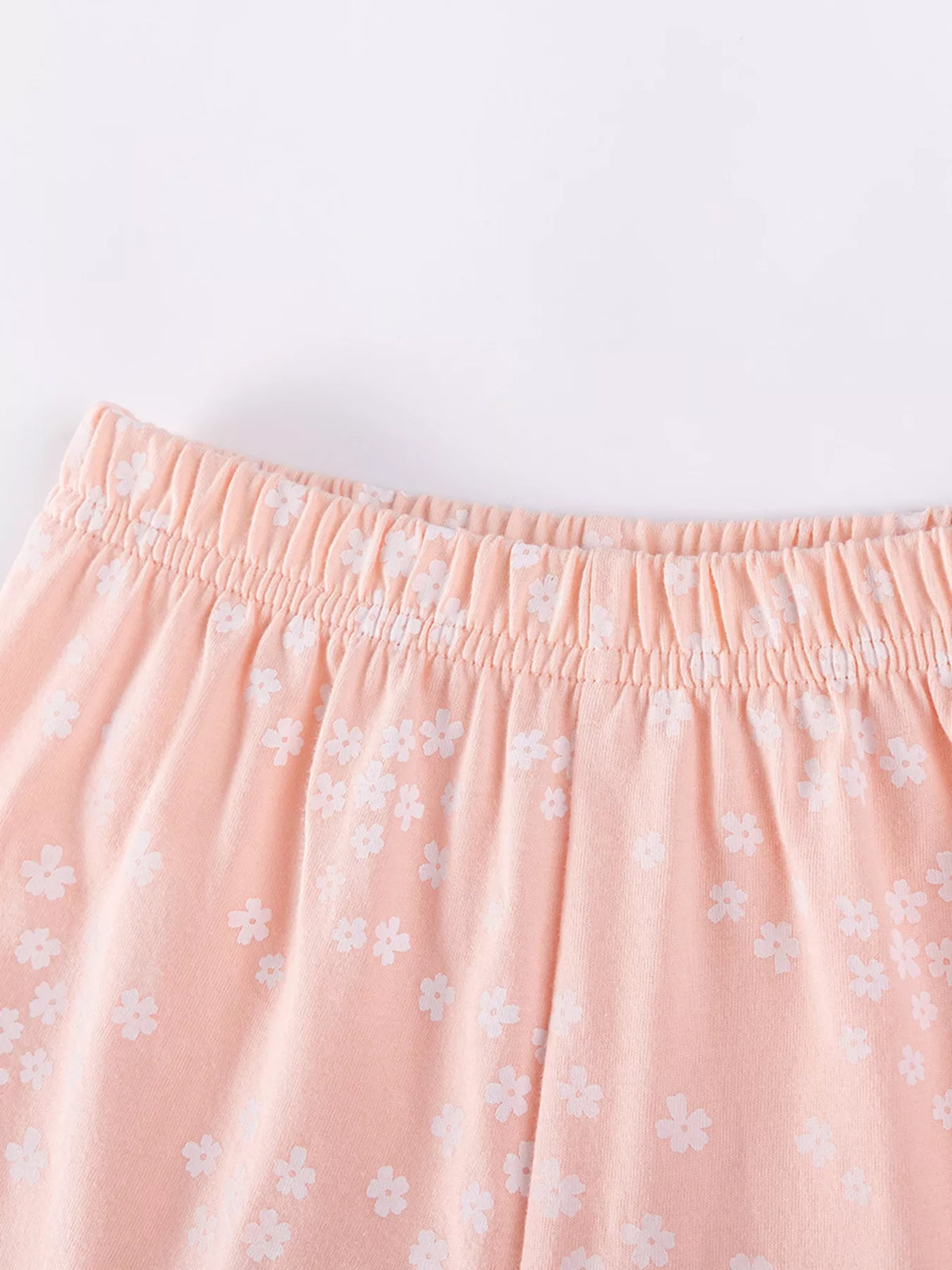 Gathered waistband on small-floral-print shorts