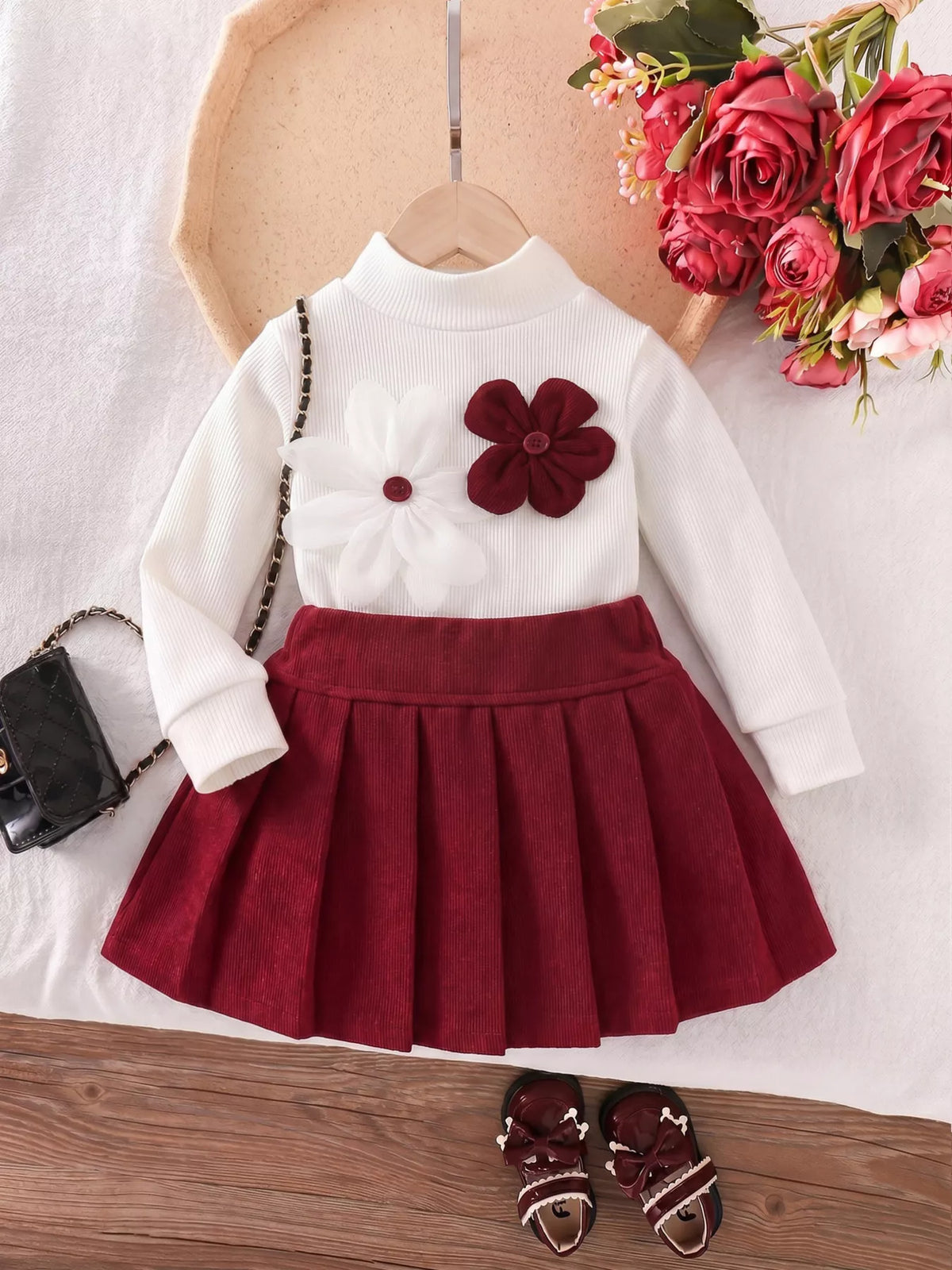 Outfit displayed on a hanger