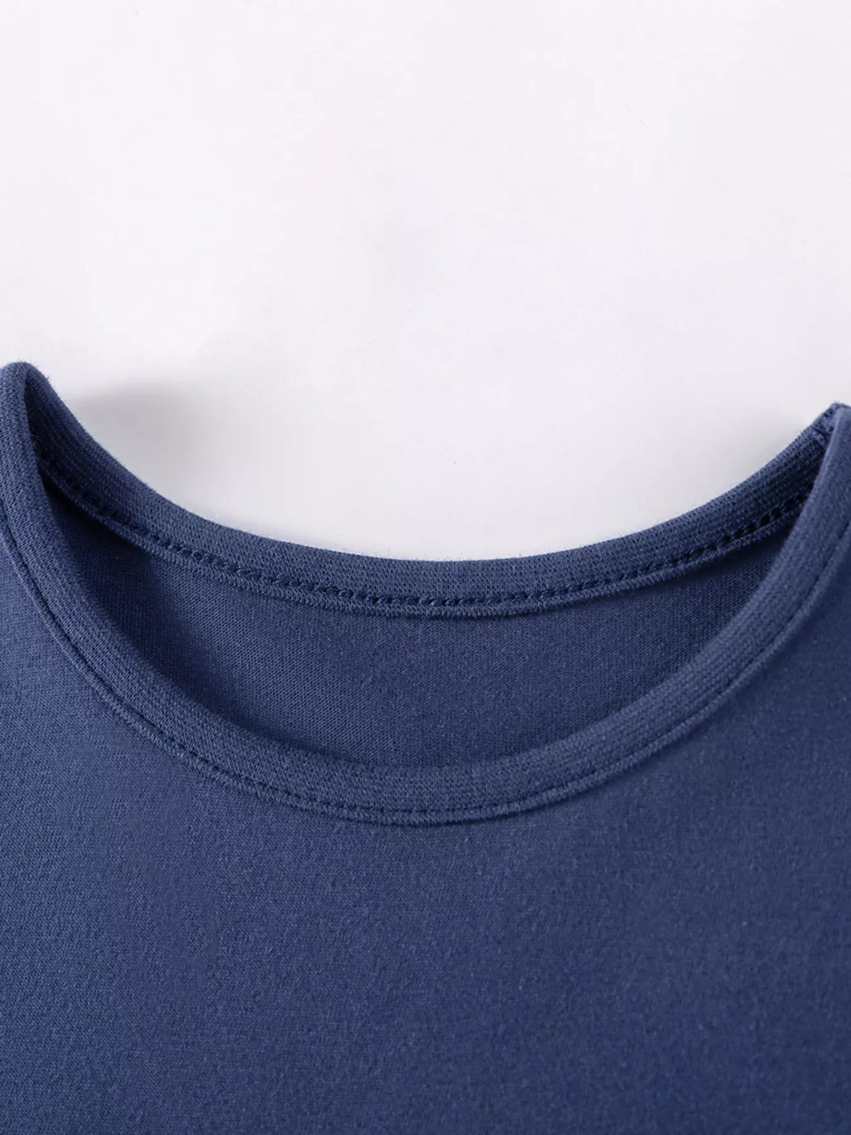 Navy round neckline