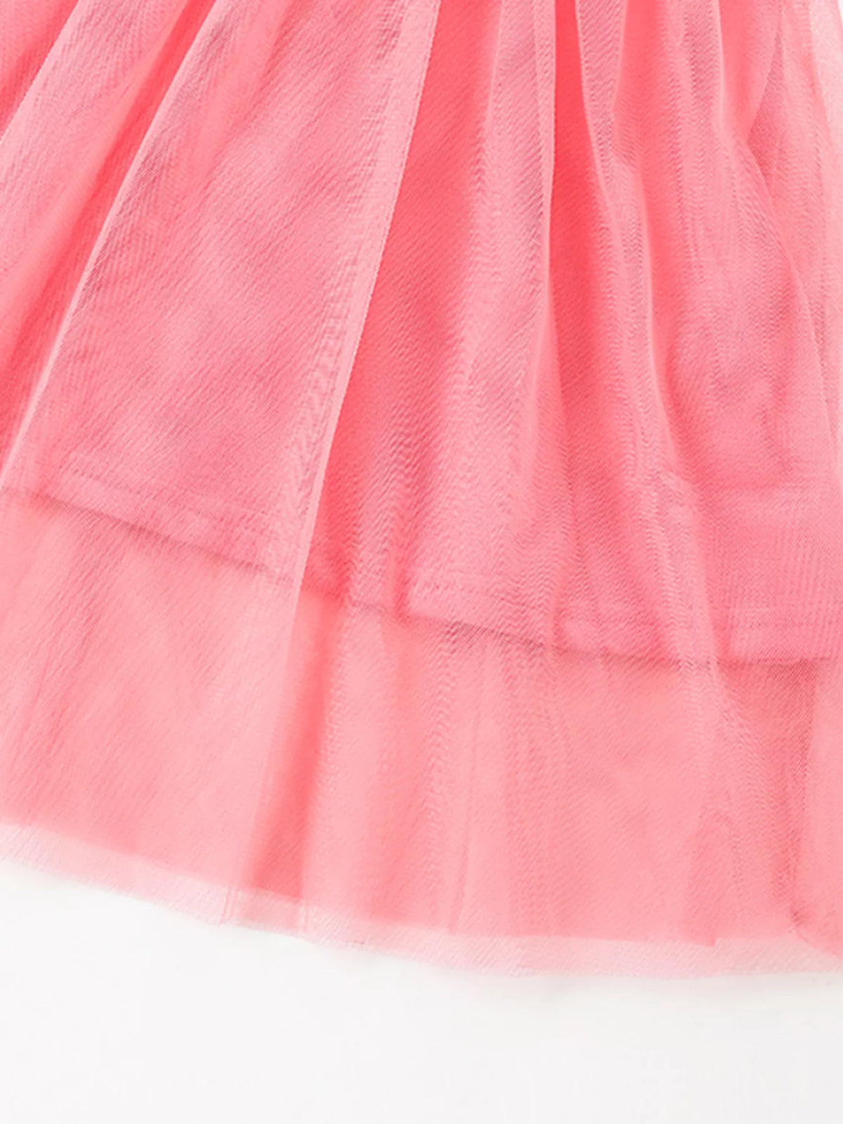 Embroidered Flower Coral Tulle Dress — coral tulle skirt