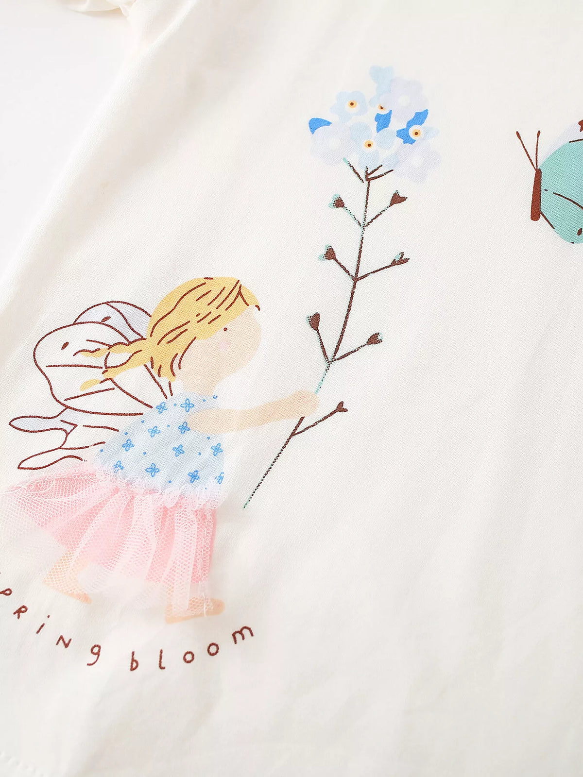 Fairy and flower graphic with raised skirt detail