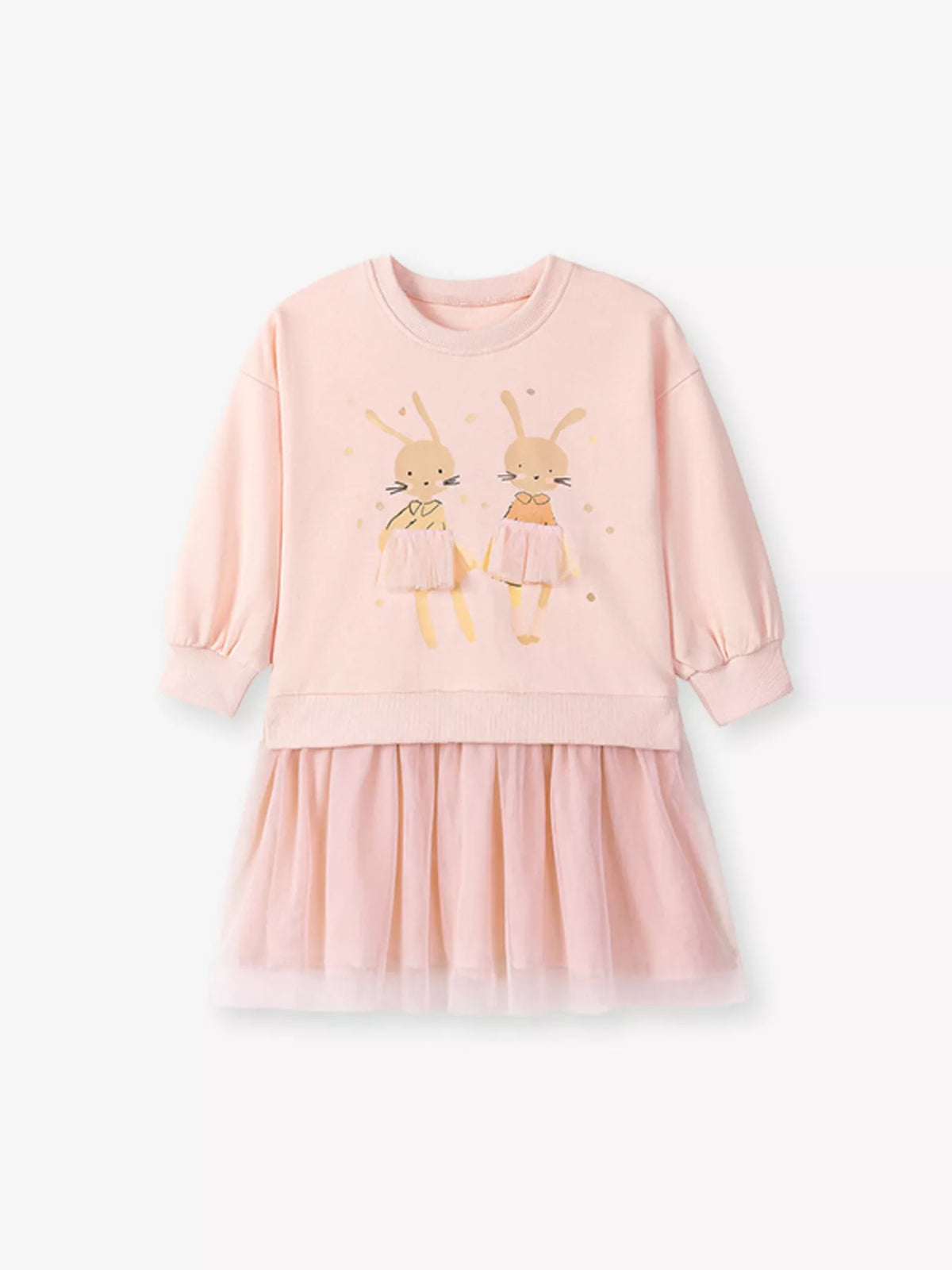 Bunny Long Sleeve Layered Tulle Dress — front view