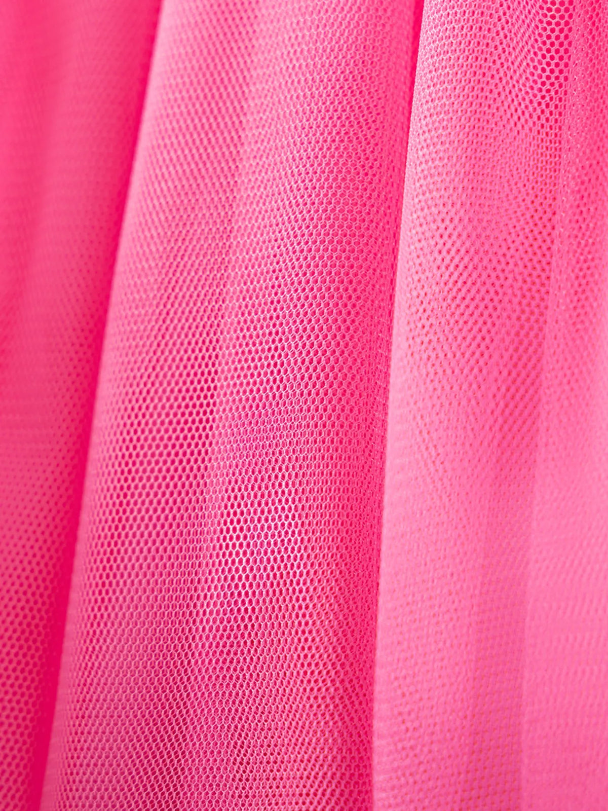 Gathered bright pink tulle skirt