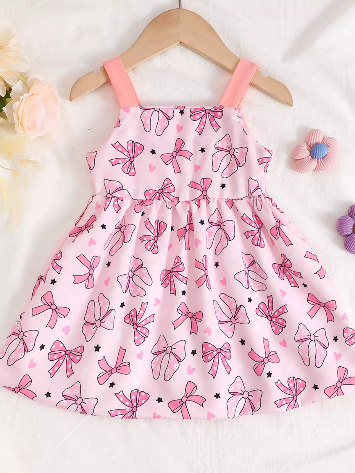 Baby Bow Front Printed Sundress — ballet-print dress back