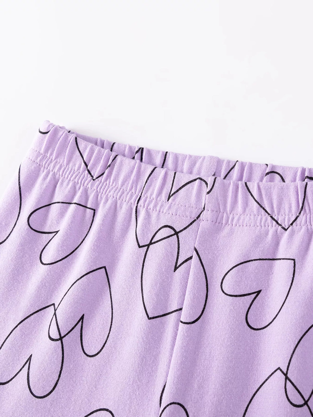 Elastic waistband with outlined-heart print