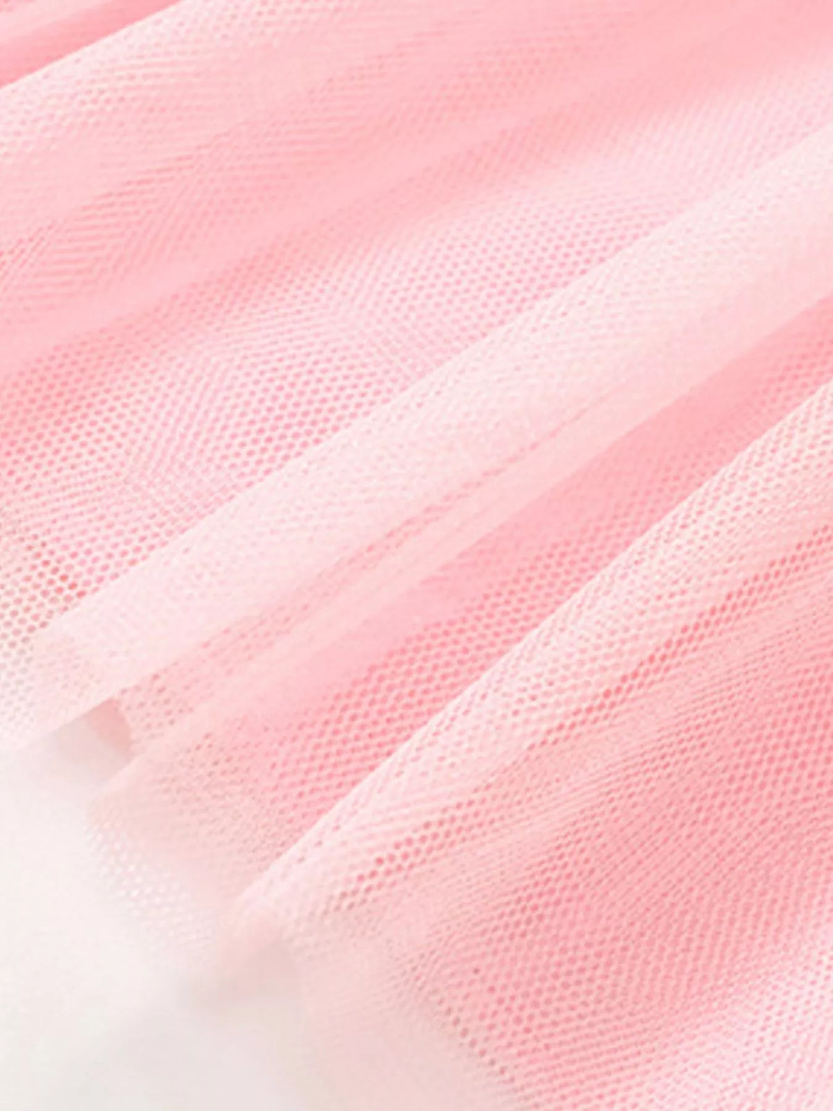 Pink Rainbow Print Tulle Dress — pink tulle detail
