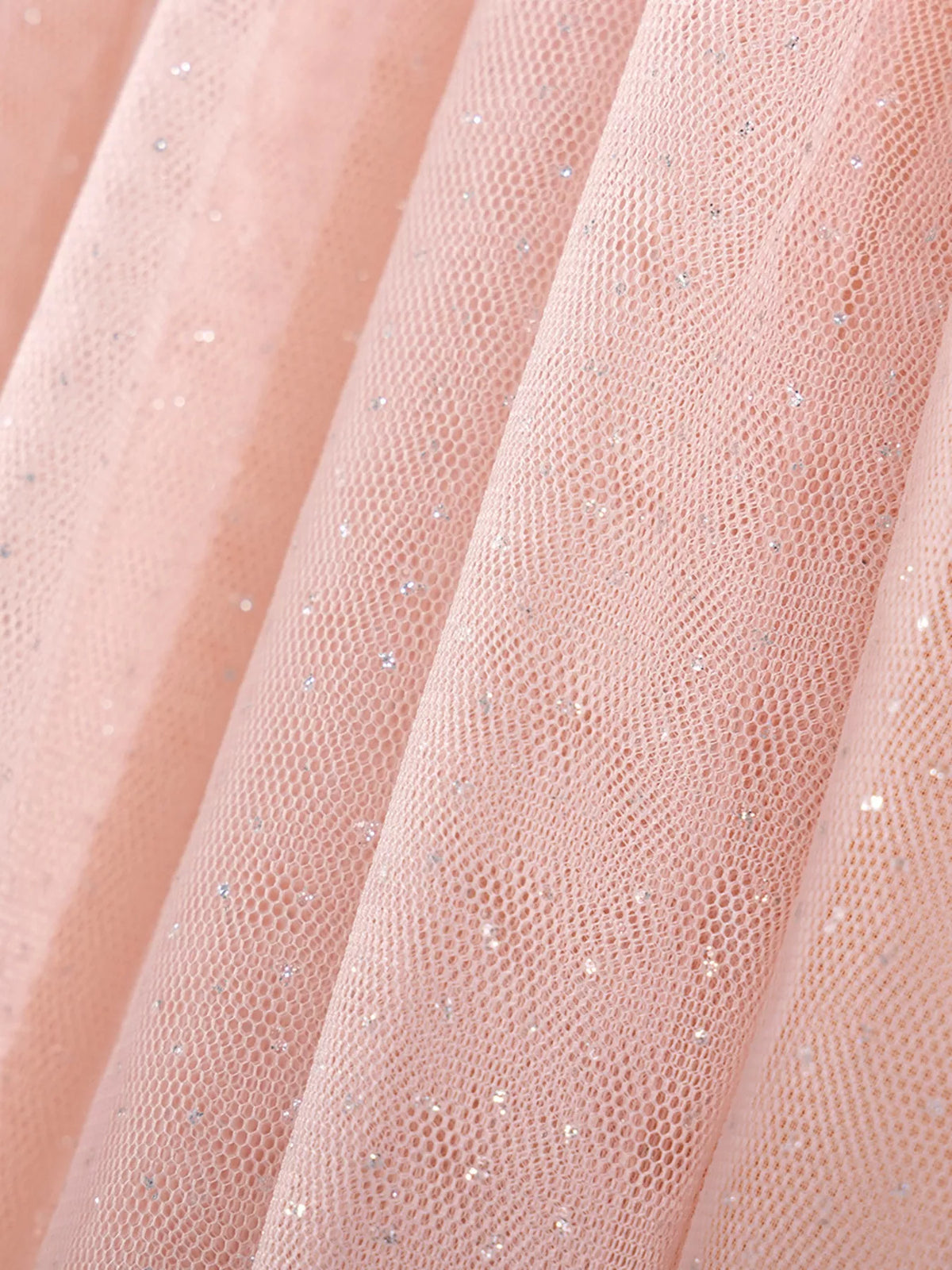 Pink Shoulder Bow Tulle Dress — dotted tulle skirt